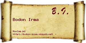 Bodon Irma névjegykártya